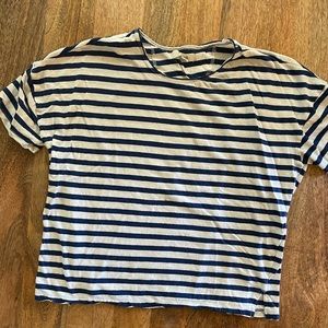 Madewell tee with royal blue stripe
